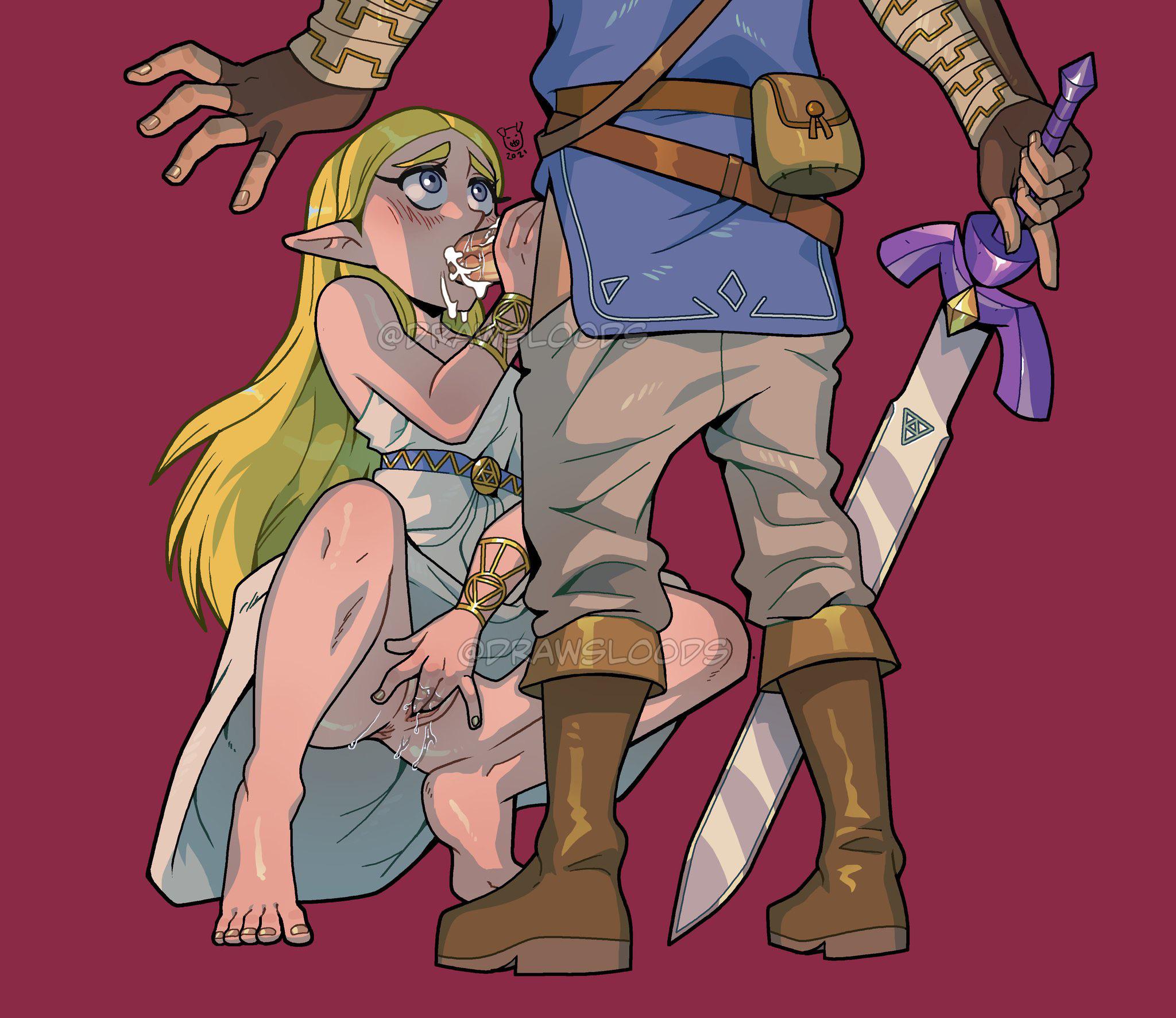 Zelda loving on herself and Link