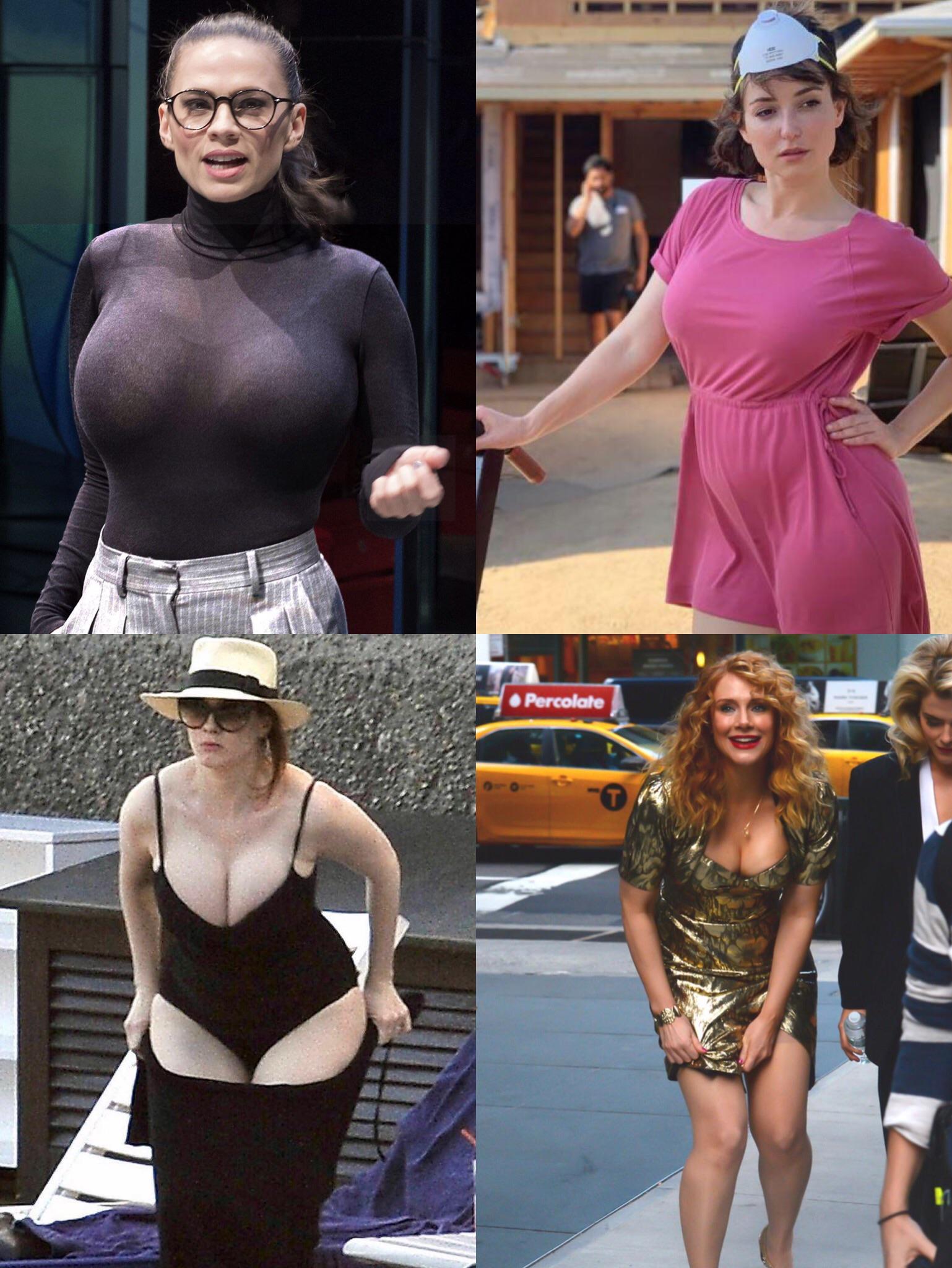 This are some of the women I personally consider "perfect breeding material". Which one would you rather breed until her body gives up on being capable of doing so? Hayley Atwell, Milana Vayntrub, Christina Hendricks or Bryce Dallas Howard?