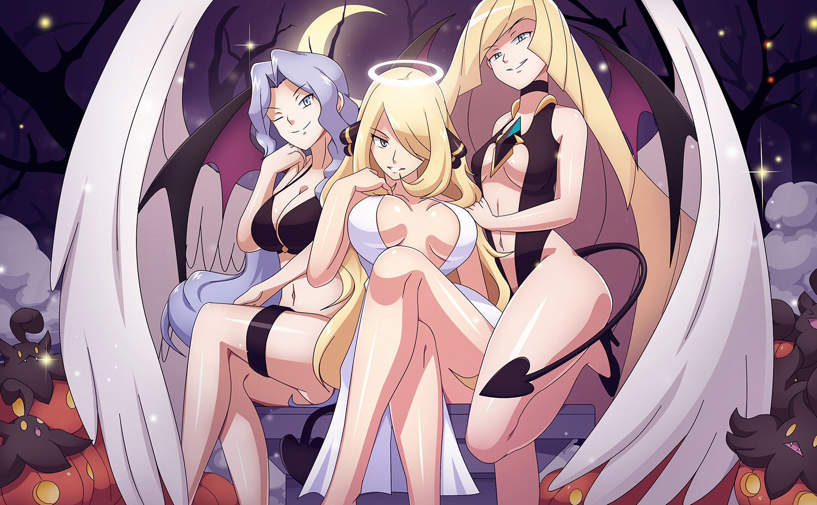 Happy Halloween from Cynthia, Karen and Lusamine