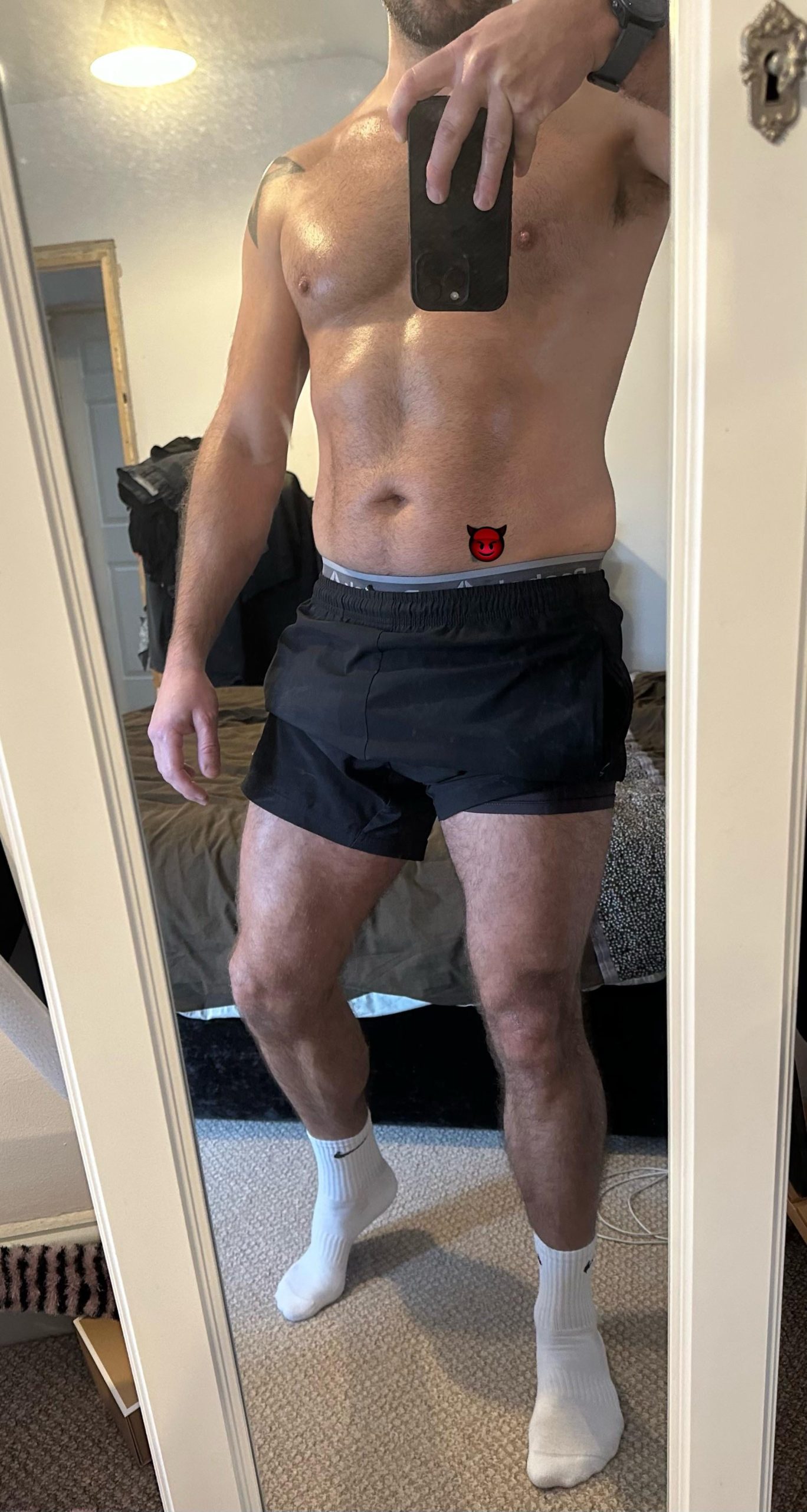 Gym shorts didn’t stay on for long.. 🥵