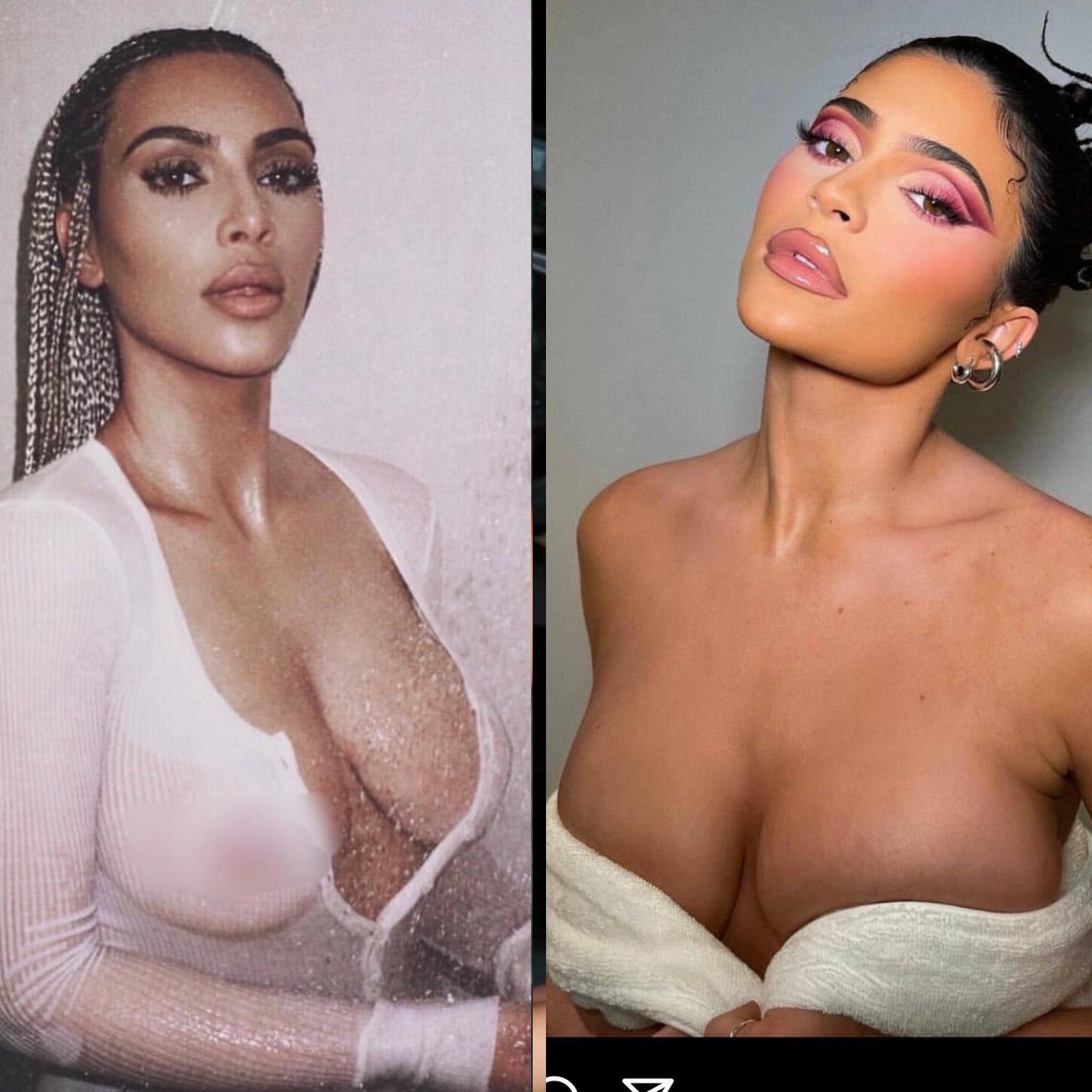 Biggest boobs: Kim Kardashian vs Kylie Jenner