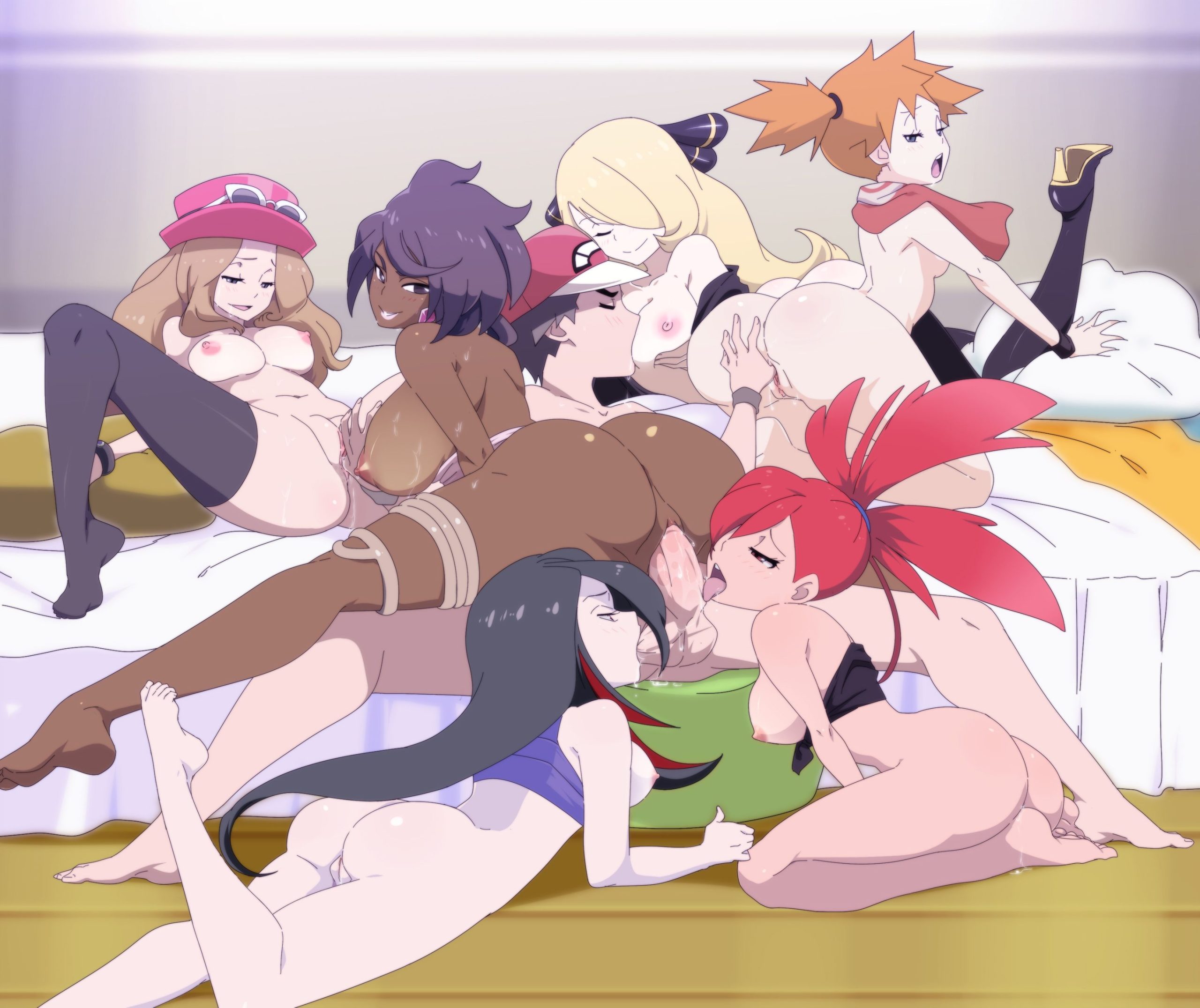 Harem (Cynthia, Flannery, Frontier Brain, Kasumi, Lucy, Olivia, Serena, Red)[Pokemon]