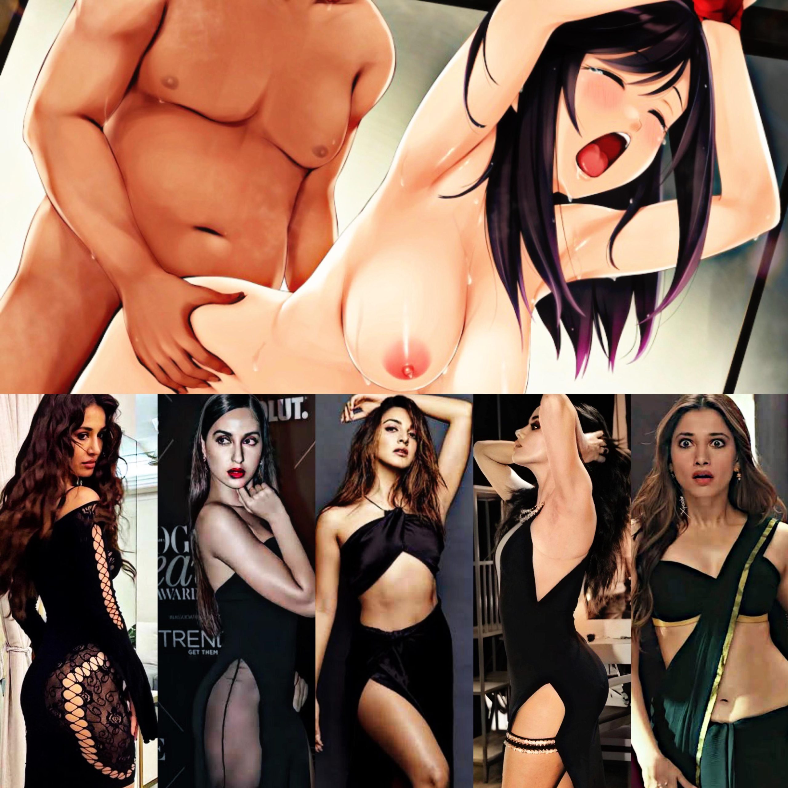 Let’s end this..Babes in black battle.. Pick ONLY 1. Disha patani, Nora fatehi, kiara Advani, janhvi kapoor or tamanna for this BDSM position