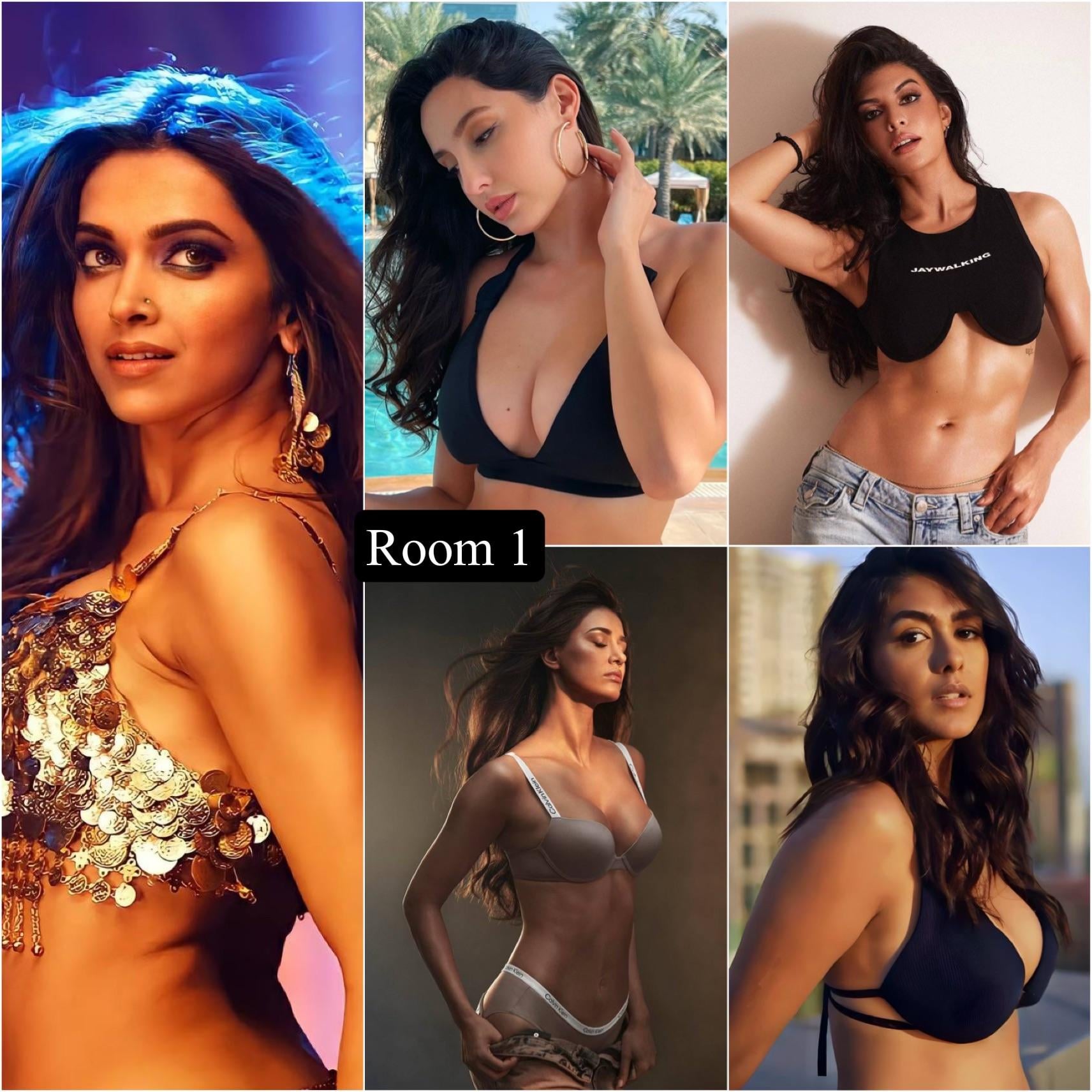 Lockdown is announced and there are only 3 rooms available & you can 1 pick one of the rooms and lockdown is in effect for 11 months. Since you’re the only male the women have submitted to you to be banged by you .Which room will you go to bang the group of actresses & what are you doing with them?💦